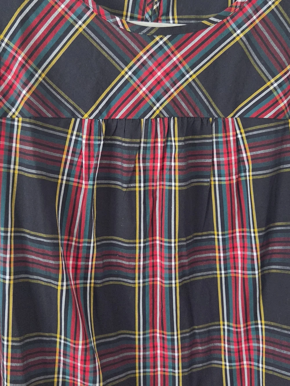 J. Crew Plaid Smocked Poplin Top